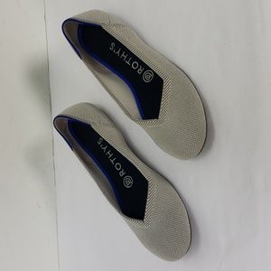 ROTHY'S THE FLAT ROUND TOE CREAM BALLET FLATS SHOES WOMEN'S 7.5